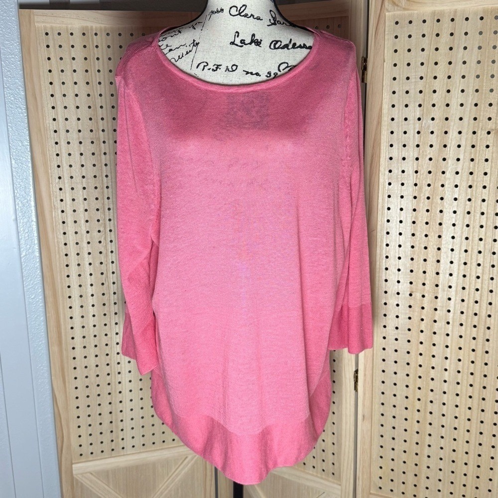 J.Jill Linen-Blend Lightweight Sweater – Pink – Size XL, 3/4 length sleeves - Picture 3 of 10